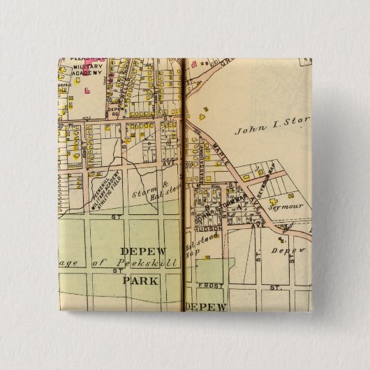 Peekskills, New York 4 Vierkante Button 5,1 Cm (Voorkant)