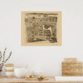 Peekskills on the Hudson, NY Panoramic Map - 1890 Poster (Keuken)