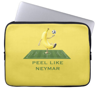 Peel als een kampioen Funny Banana Voetbal Custom Laptop Sleeve