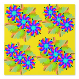 Peel and Stick Wallpaper 4 - Geel en bloemen Behang