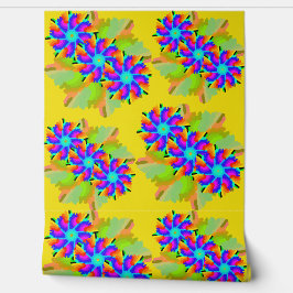 Peel and Stick Wallpaper 4 - Geel en bloemen Behang