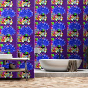 Peel and Stick Wallpaper 70 - Paarse regenblauw Behang