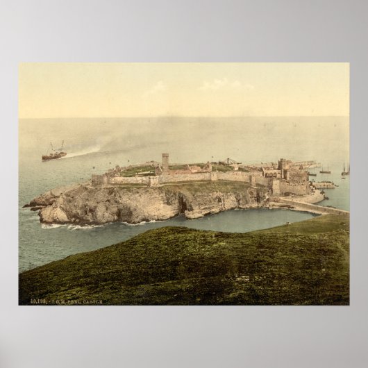 Peel Castle, St Patrick's Isle, eiland Man Poster (Voorkant)