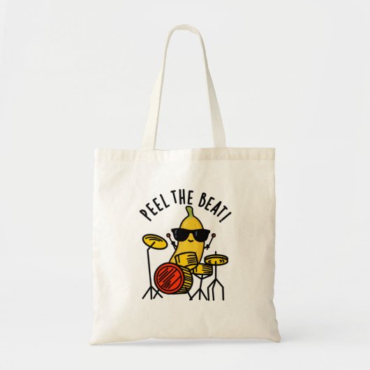 Peel de Beat Grappige Banaan Drummer Pun Tote Bag (Voorkant)