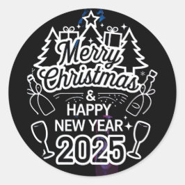 Peel en Party Happy New Year 2025 Stickers
