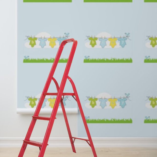 Peel en stick behang Kwekerij Baby Blue (Peel and stick wallpaper Nursery Baby Blue Wallpaper)