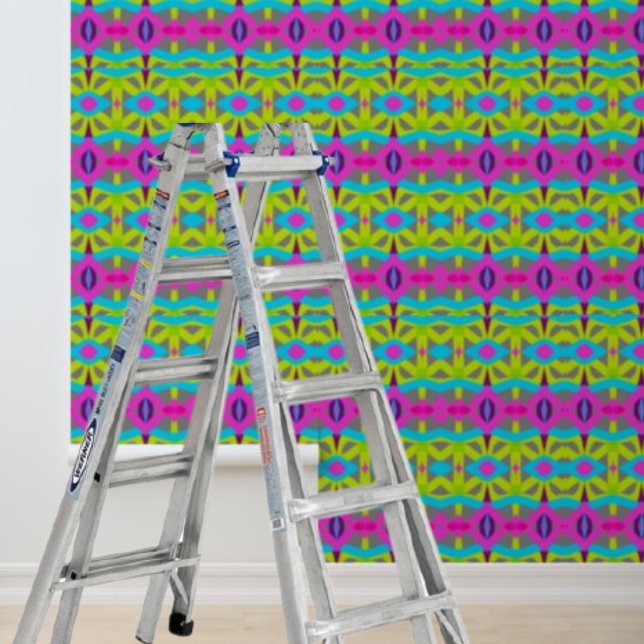 Peel en stick behang vet roze blauw geel (Creator heeft geüpload)