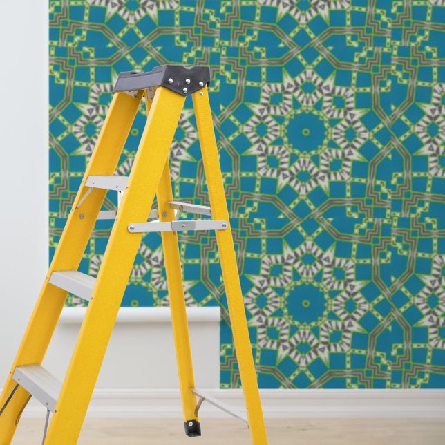 Peel en Stick Blue Grafische cirkels Patroon Behang (Creator heeft geüpload)