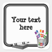 Peel en Stick Mini Whiteboard Vierkante Sticker (Voorkant)