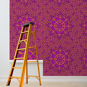 Peel en stick roze zwart sinaasappel mandala cirke behang