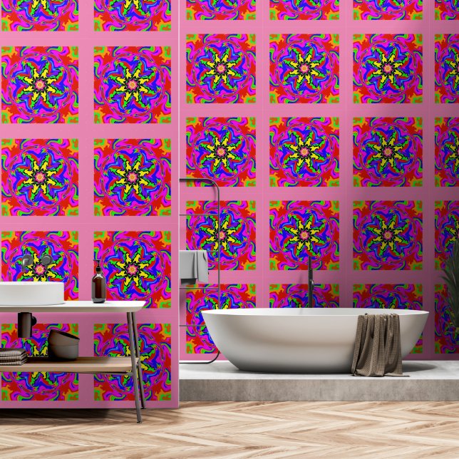 Peel en Stick Wallpaper 34 - Pinky Behang (Badkamer)