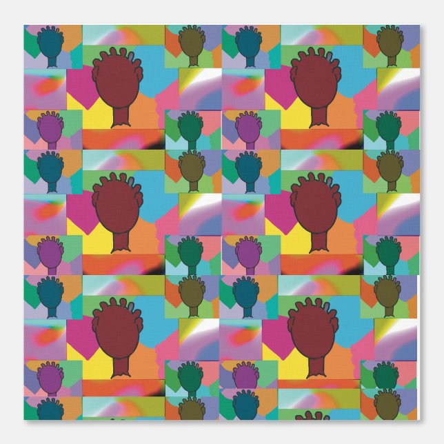 Peel en Stick Wallpaper 3 - Gezichten Behang (Voorkant)