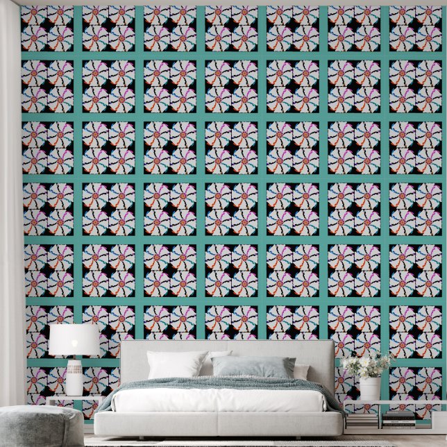 Peel en Stick Wallpaper 53 - Bijna Blauwgroen Behang (Slaapkamer)