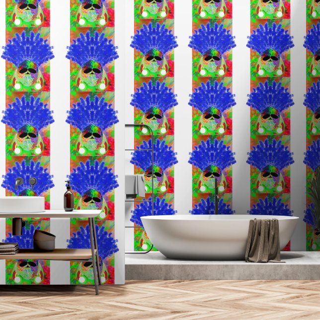 Peel en Stick Wallpaper 68 - Mellow Geel/Wit Behang (Badkamer)