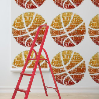 Peel en stick wallpaper Basketbal grafisch Behang