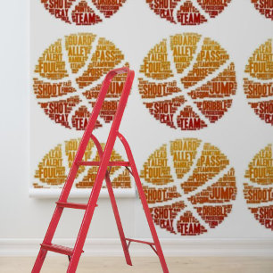 Peel en stick wallpaper Basketbal grafisch Behang