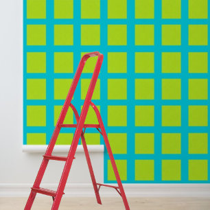 Peel en Stick Wallpaper Blauw Lime Groene Squares  Behang