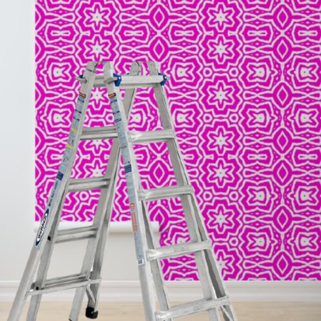 Peel en Stick Wallpaper Roze Wit Graphic Behang (Peel and Stick Wallpaper Pink White Graphic Wallpaper
)