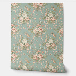 Peel en Stick Wallpaper – Rozen, Vogels Behang