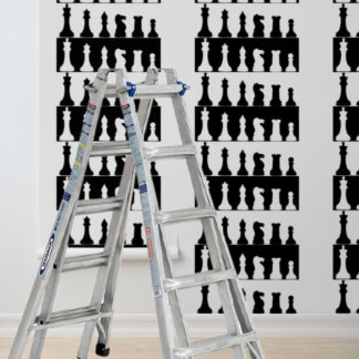 Peel en Stick Wallpaper zwart wit schaakstukken Behang
