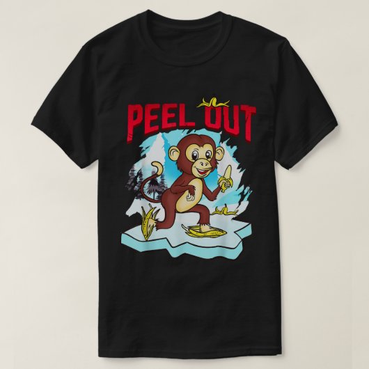 Peel Out Funny Chimpansee Schattige Monkey Ice Sch T-shirt (Design voorkant)
