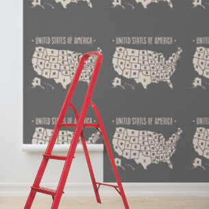 Peel Stick Verenigde Staten van Amerika Kaart Behang
