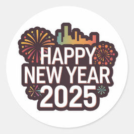Peel, Stick, Vier het nieuwe jaar 2025 Stickers