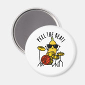Peel the Beat Cute Banana Drummer Pun Magneet (Voorkant / Achterkant)