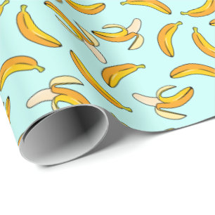Peelde en Hele bananenpatroon Cadeaupapier