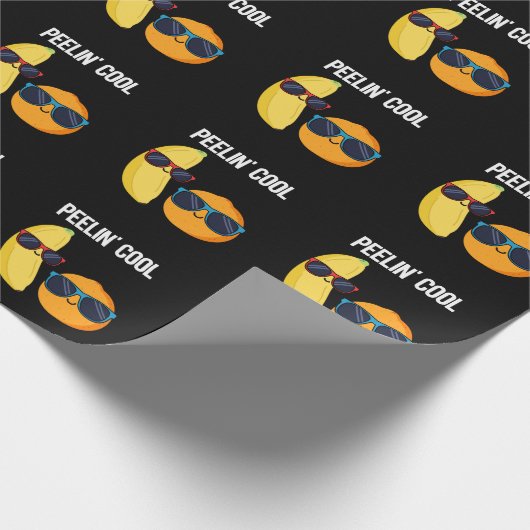 Peelin Cool Funny Fruit Pun Dark BG Cadeaupapier (Hoek)