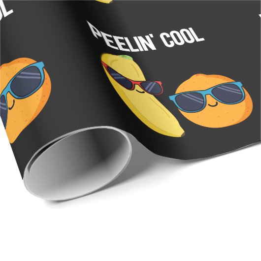 Peelin Cool Funny Fruit Pun Dark BG Cadeaupapier (Rol Hoek)