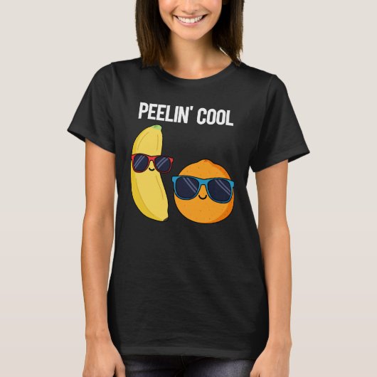 Peelin Cool Funny Fruit Pun Dark BG T-shirt (Voorkant)
