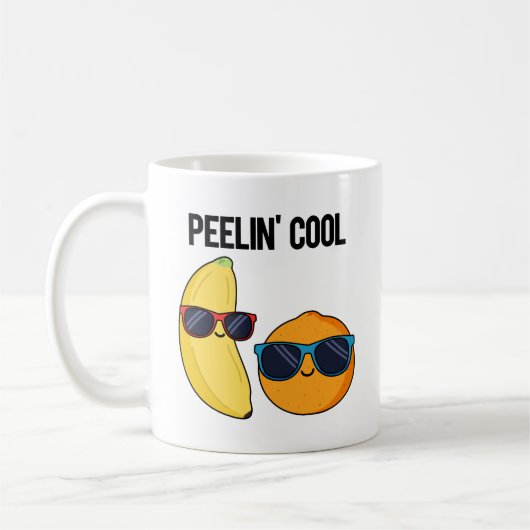 Peelin Cool Funny Fruit Pun Koffiemok (Links)