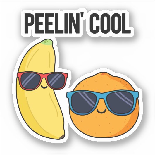 Peelin Cool Funny Fruit Pun Sticker (Voorkant)