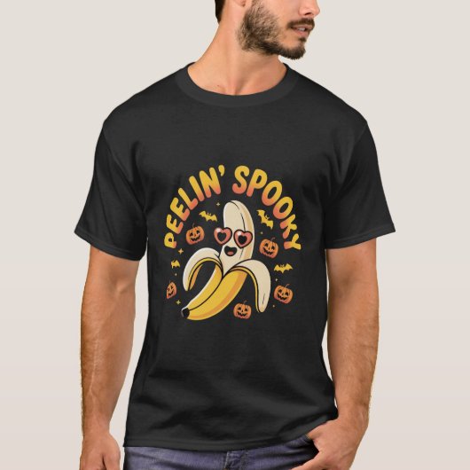Peelin' Spooky Banana Pun Cute Halloween Design T-shirt (Voorkant)