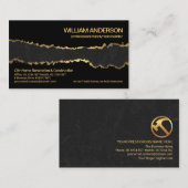 Peeling Gold Wallpaper Black Marble Grunge Builder Visitekaartje (Voorkant / Achterkant)