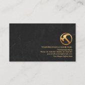 Peeling Gold Wallpaper Black Marble Grunge Builder Visitekaartje (Achterkant)