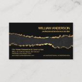 Peeling Gold Wallpaper Black Marble Grunge Builder Visitekaartje (Voorkant)