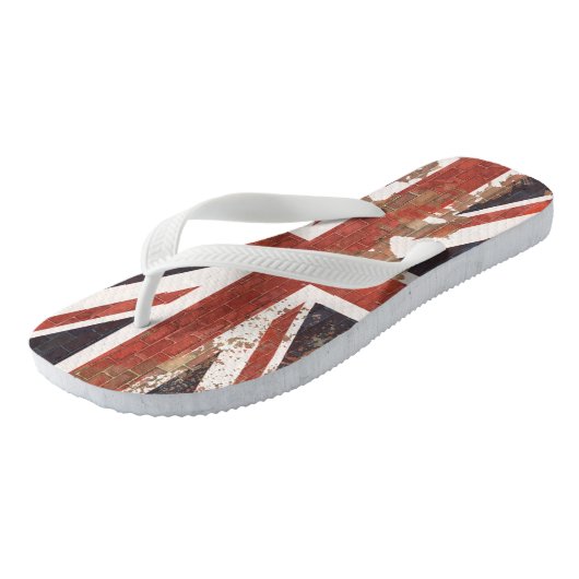 Peeling Paint Graffiti UK Union Jack Teenslippers (Schuin)