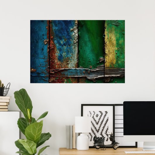 Peeling Paint, rustiek, Antiek, Poster (Thuiskantoor)