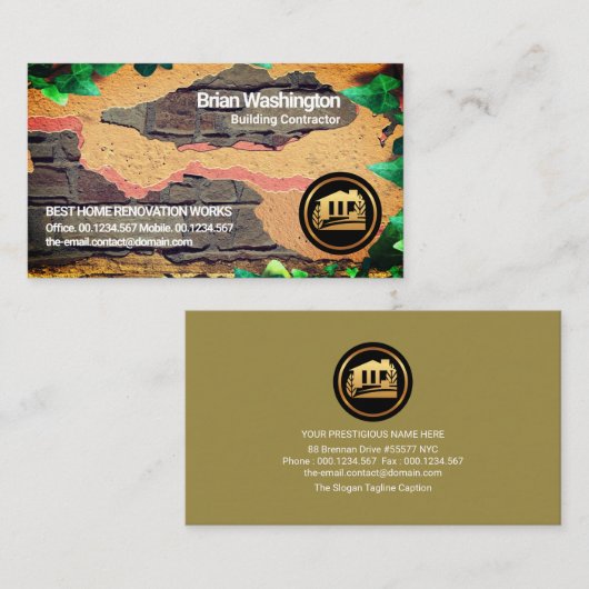 Peeling Plaster Old Brick Stone Wall Masonry Visitekaartje (Voorkant / Achterkant)