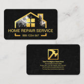 Peeling Verf Gold Home op Black Grunge Visitekaartje (Voorkant / Achterkant)