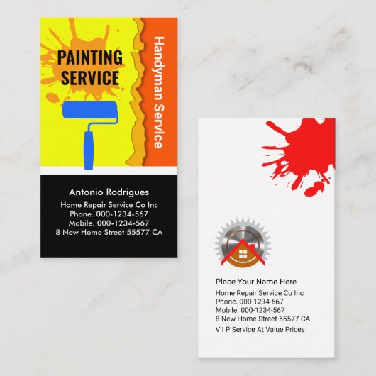 Peeling Wall Paint Handyman Visitekaartje (Voorkant / Achterkant)