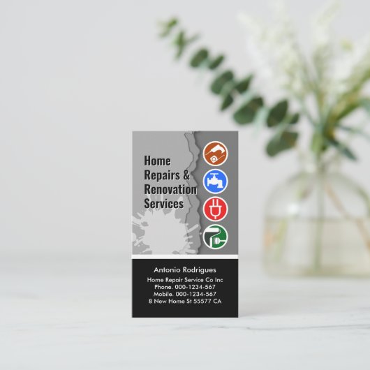 Peeling Wall Paint Handyman Visitekaartje (Staand voorkant)