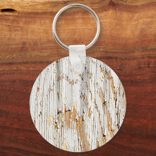 Peeling White Paint Abstract Sleutelhanger (Voorkant)