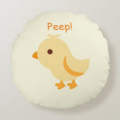 Peep Chick Yellow Cute Nursery Boys Girls Rond Kussen (Voorkant)