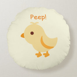 Peep Chick Yellow Cute Nursery Boys Girls Rond Kussen