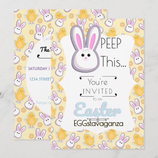 Peep dit! Pasen EGGstravaganza Kaart (Voorkant / Achterkant)