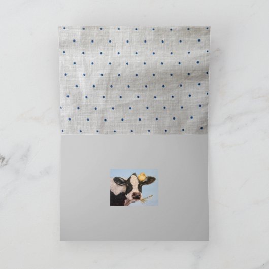Peep en koe over stippen kaart (Binnen)