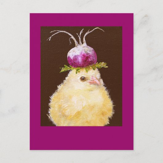 Peep met briefkaart van pet van turnip (Voorkant)